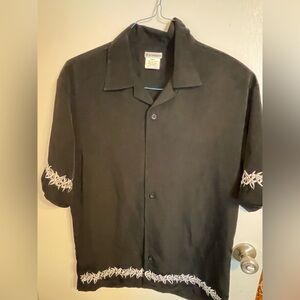 No Boundaries Black Shirt Jacket with White Detailing